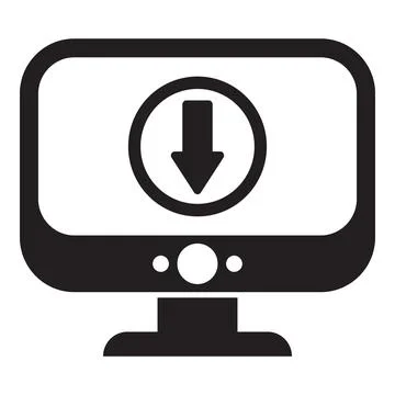 Downloading files from internet using desktop computer monitor イラスト素材