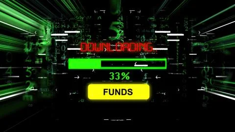Downloading funds progress bar on the screen Fotos de archivo