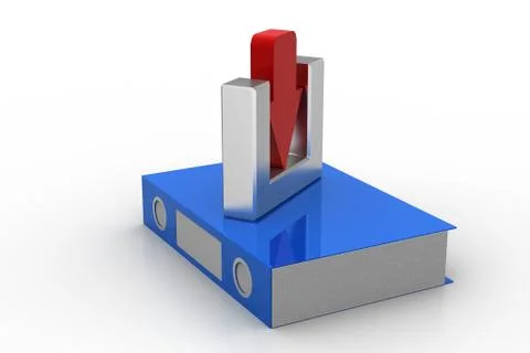 Downloading icon with computer file folder Free Stock Illustration