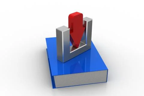 Downloading icon with computer file folder 무료 스톡 일러스트