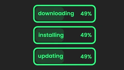 Downloading Installing Updating Progress Bars Stock Footage 343518883