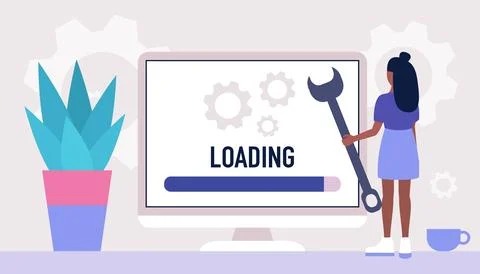 Downloading, loading concept Illustrazione stock