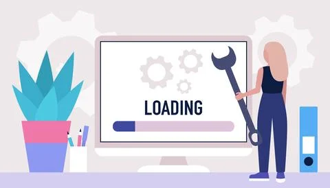 Downloading, loading concept イラスト素材