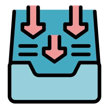 Downloading multiple files to a folder, data management and organization Stock Illustration