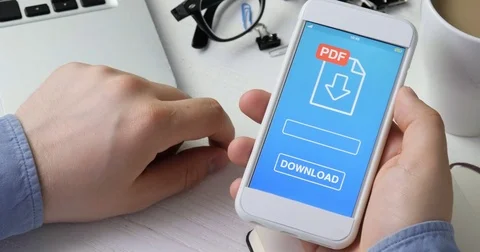 Downloading pdf file to the smartphone 動画素材 79286573