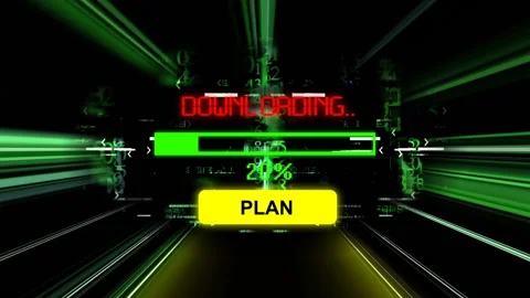 Downloading plan progress bar on the screen Stock Footage 167922591