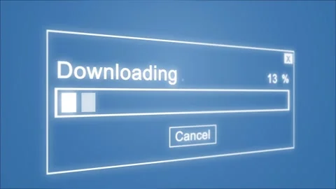 Downloading Process Animation on Blue Background Stock Footage 106938934