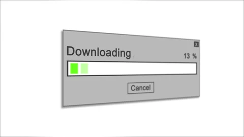 Downloading Process Animation on white Background Stock Footage 106938933