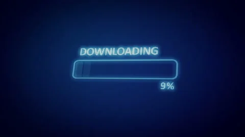 Downloading Process to Complete Blue Screen - 4K Resolution Stock Footage 62770429