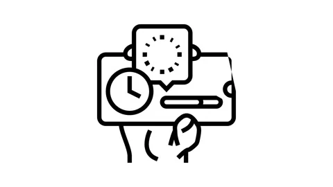 Downloading process ephemeral line icon animation Vídeos de archivo 164910567