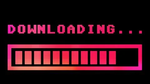 Downloading progress bar 8-bit hue 4k Stock Illustration