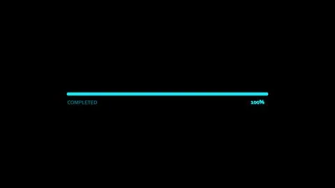 Downloading progress bar on a black background. Illustrazione stock