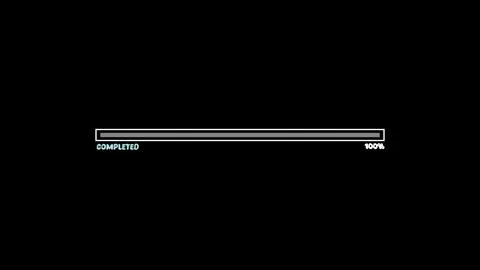 Downloading progress bar on a black background. Illustrazione stock