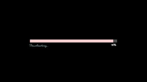 Downloading progress bar on a black background. Stock Illustration