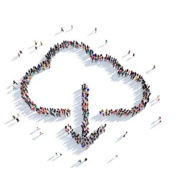 Downloads cloud people 3D rendering Illustrazione stock