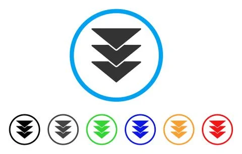 Downloads Direction Rounded Icon Illustrazione stock