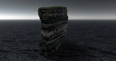 Downpatrick head sea stack in County Mayo, Ireland. Stock Footage 84808155