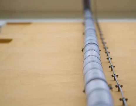 Downpipe derived through the wall to the outside vertical frame. Selective fo Stock Photos