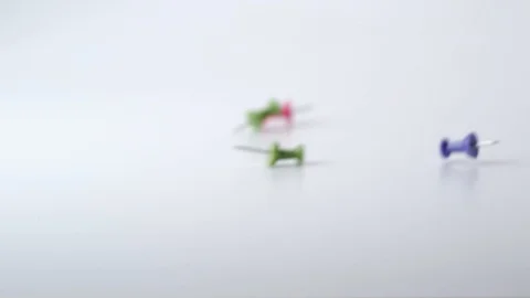 Downpour of colourful pushpins Stock Footage 117350205