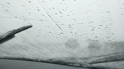 A downpour outside the car window Stock Footage 121205735