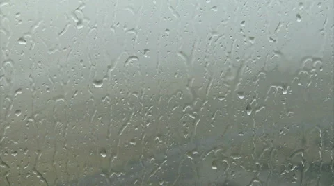Downpour of Rain and Small Hail on Window Stock Footage 54747331
