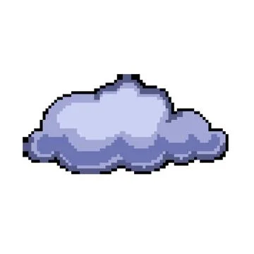 Downpour rain cloud pixel art vector illustration Stock Illustration
