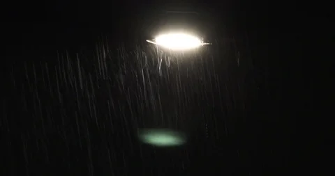Downpour - Under a Street Light Stock Footage 90367313
