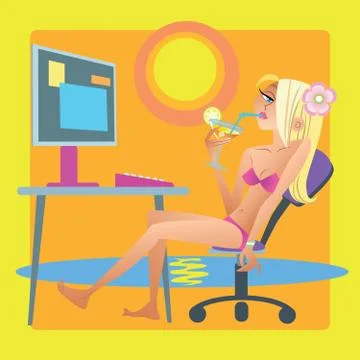 Downshifter programmer works resort computer Stock-Illustration