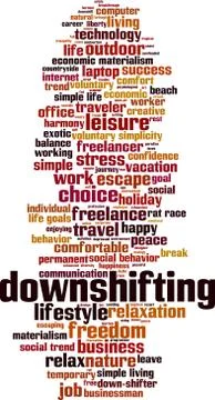 Downshifting word cloud Stock Illustration