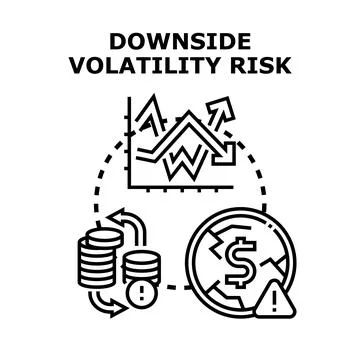 Downside volatility risk indicating financial uncertainty Stock Illustration