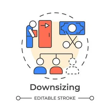 Downsizing multi color concept icon Stock Illustration