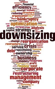 Downsizing word cloud Stock Illustration