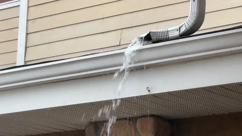 Downspout During Rain Storm Stock Footage 314289738