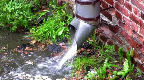 Downspout on the old wall Stock Footage 8599850