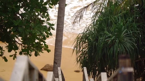 Downstairs to the beach Stock Footage 72395607