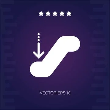 Downstairs escalator vector icon Stock Illustration