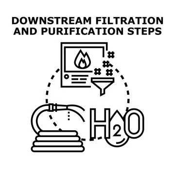 Downstream filtration and purification steps concept illustration Stock Illustration