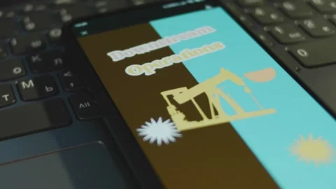 Downstream Operations inscription on smartphone screen. Graphic presentation Stock Footage 271133062