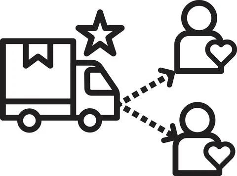 Downstream supply chain icon vector 库存插图