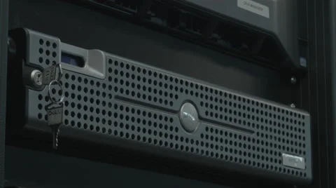 Downtilt the front panels of Dell server`s front panels Video stock 55012425