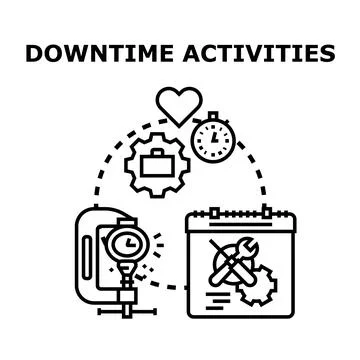 Downtime activities planning schedule and leisure time Stock Illustration