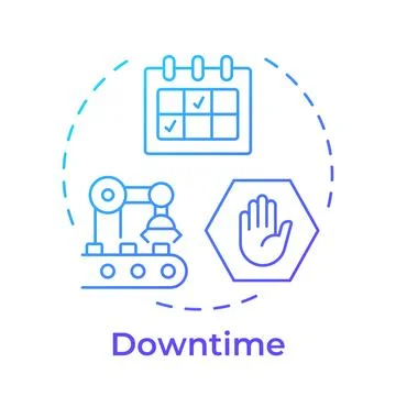 Downtime blue gradient concept icon Stock Illustration