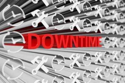 DOWNTIME concept blurred background 3d render illustration Stock Illustration