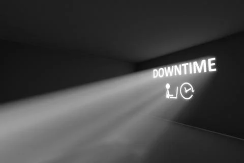 DOWNTIME rays volume light concept 3d illustration Stock Illustration