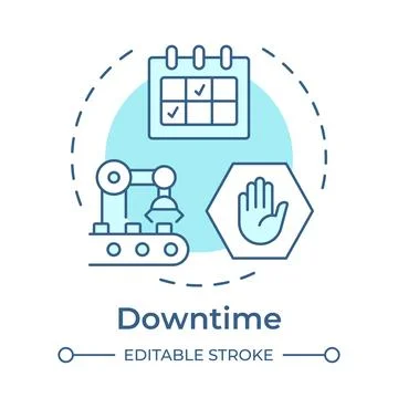 Downtime soft blue concept icon Stock Illustration