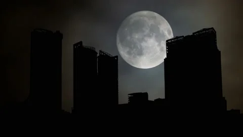 Downtowm Dar Es Salaam, Time Lapse by Night with Full Moon, Tanzania, Africa Stock Footage 157329537