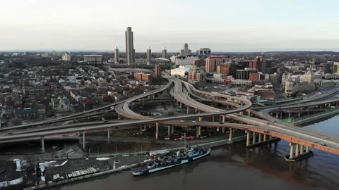 Downtown Albany View Video stock 145937527