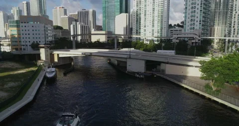 Downtown along the Miami River Stock Footage 149229923