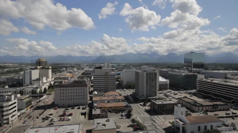 Downtown Anchorage Lapse Stockbeeldmateriaal 62632639