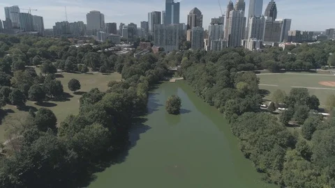 Downtown Atlanta Drone Footage 4K Stock Footage